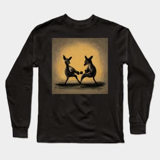 Two cute little kangaroos starting a boxing match. Long Sleeve T-Shirt